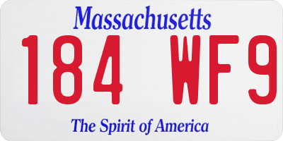 MA license plate 184WF9