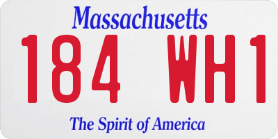 MA license plate 184WH1