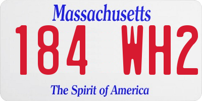 MA license plate 184WH2