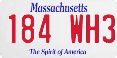 MA license plate 184WH3