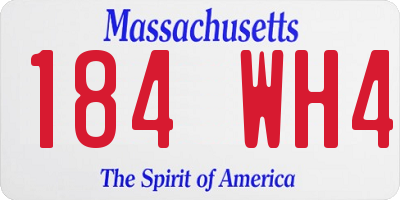 MA license plate 184WH4