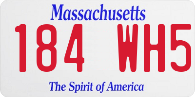 MA license plate 184WH5