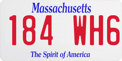 MA license plate 184WH6