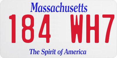 MA license plate 184WH7