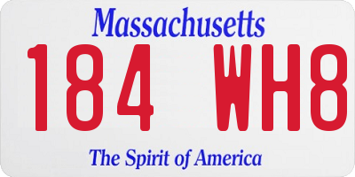 MA license plate 184WH8