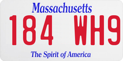 MA license plate 184WH9