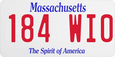 MA license plate 184WI0