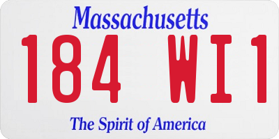 MA license plate 184WI1