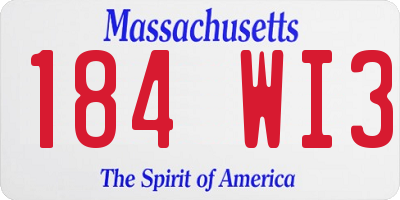 MA license plate 184WI3