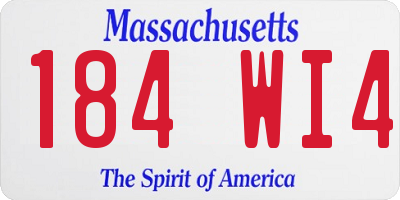 MA license plate 184WI4
