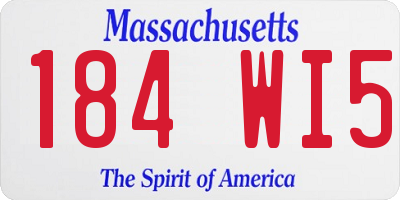 MA license plate 184WI5