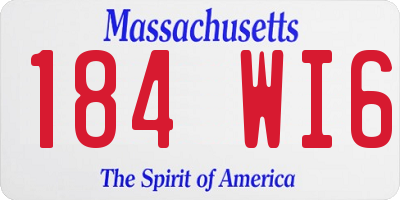 MA license plate 184WI6
