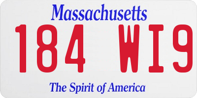 MA license plate 184WI9