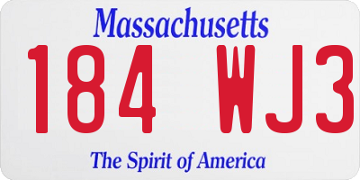 MA license plate 184WJ3