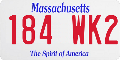 MA license plate 184WK2