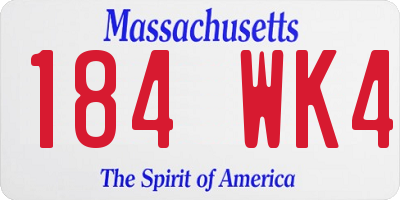 MA license plate 184WK4