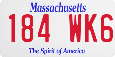 MA license plate 184WK6
