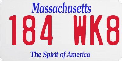 MA license plate 184WK8