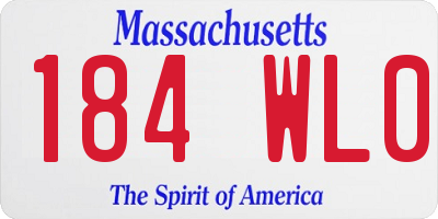 MA license plate 184WL0