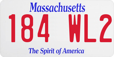 MA license plate 184WL2
