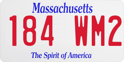 MA license plate 184WM2