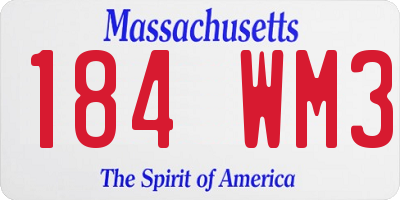MA license plate 184WM3