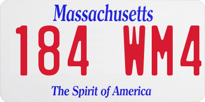 MA license plate 184WM4