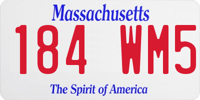 MA license plate 184WM5