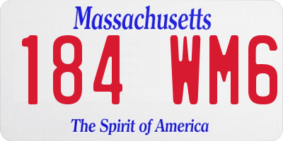 MA license plate 184WM6