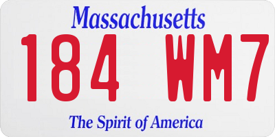 MA license plate 184WM7