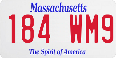 MA license plate 184WM9