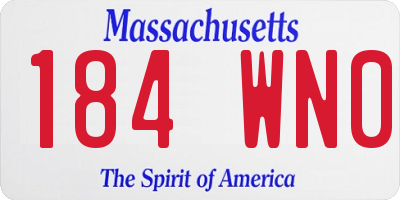 MA license plate 184WN0