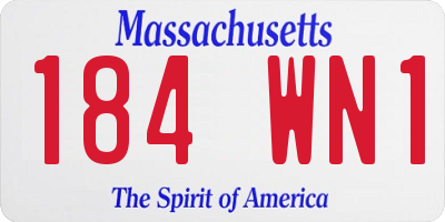 MA license plate 184WN1