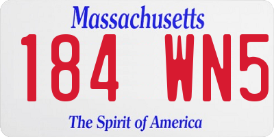MA license plate 184WN5