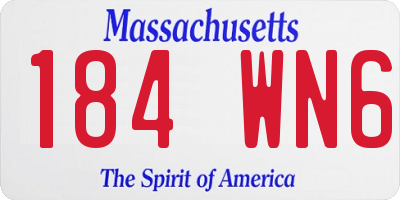 MA license plate 184WN6