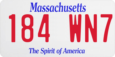 MA license plate 184WN7