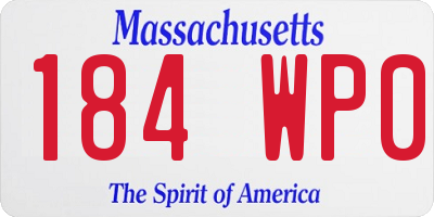 MA license plate 184WP0