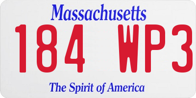 MA license plate 184WP3