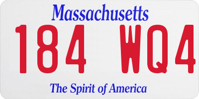 MA license plate 184WQ4