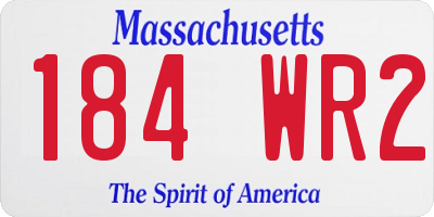 MA license plate 184WR2