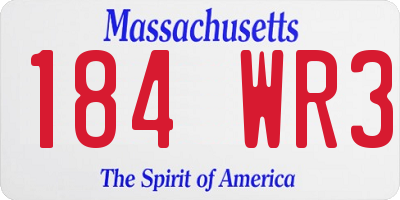 MA license plate 184WR3