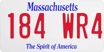 MA license plate 184WR4