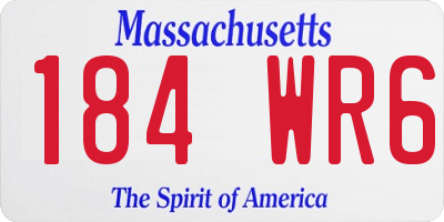 MA license plate 184WR6
