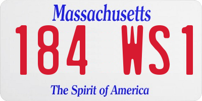 MA license plate 184WS1