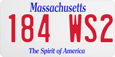 MA license plate 184WS2