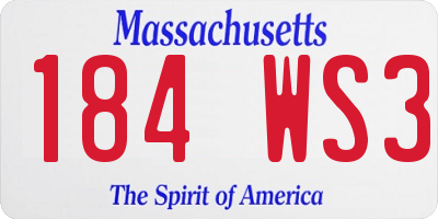 MA license plate 184WS3