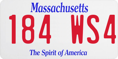 MA license plate 184WS4