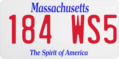 MA license plate 184WS5