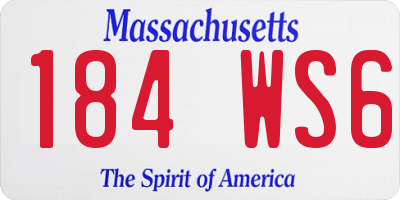 MA license plate 184WS6