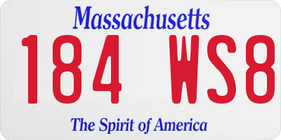 MA license plate 184WS8